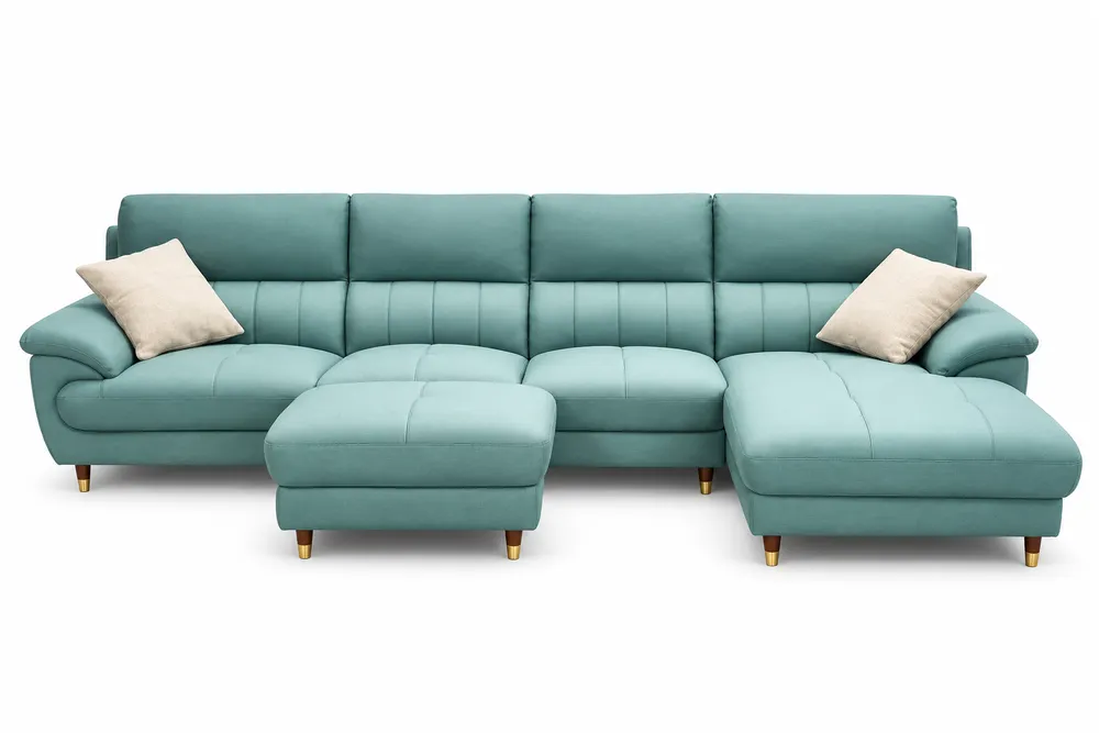 Aqua Corner Sofa with Ottoman — main view