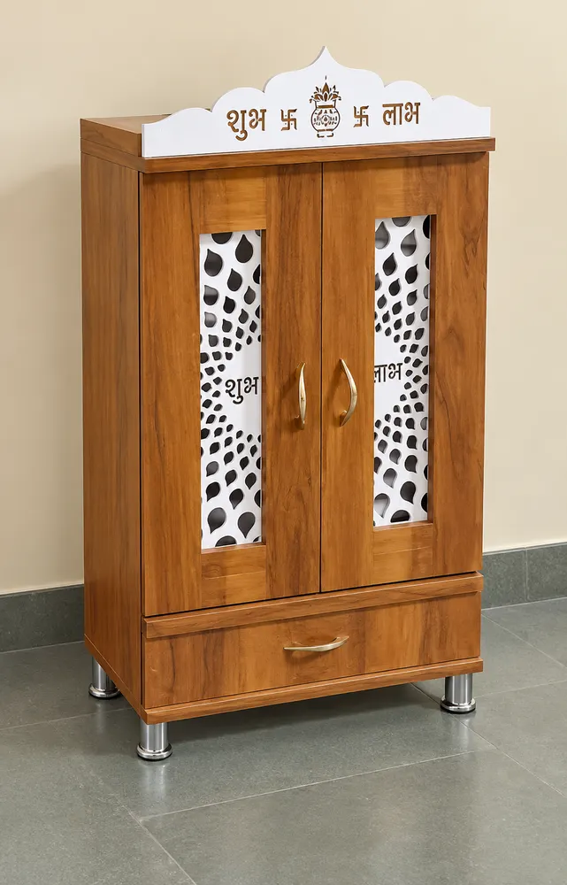 Compact Wood Mandir on Feet — design reference