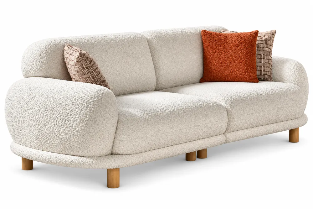 Cream Rounded Sofa — main view