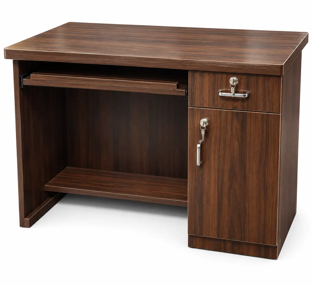 Dark Woodgrain Computer Desk — main view