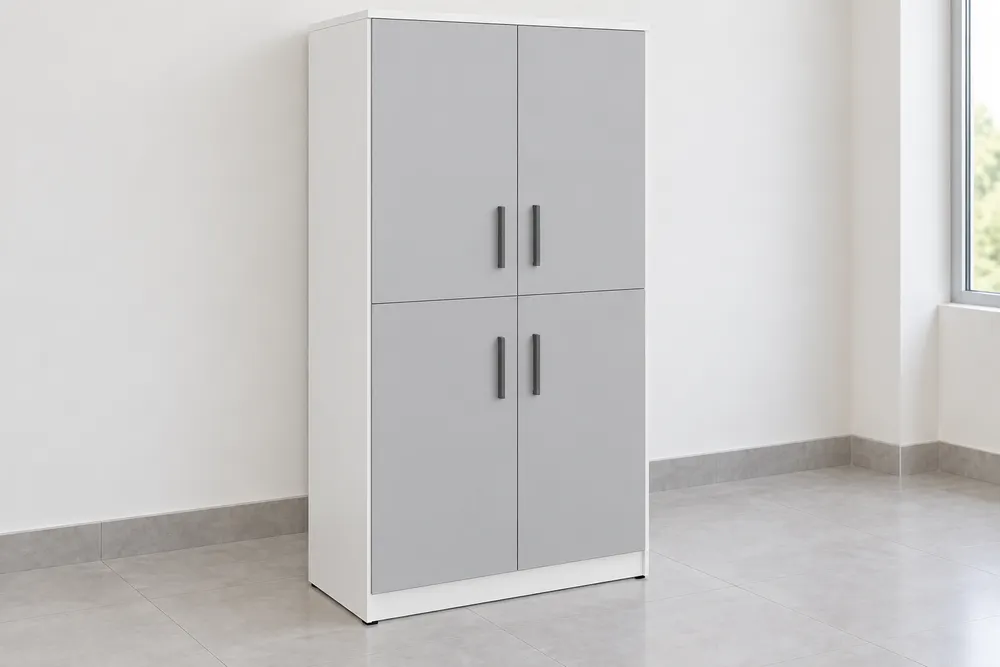 Grey Four-Door Office Cupboard — main view