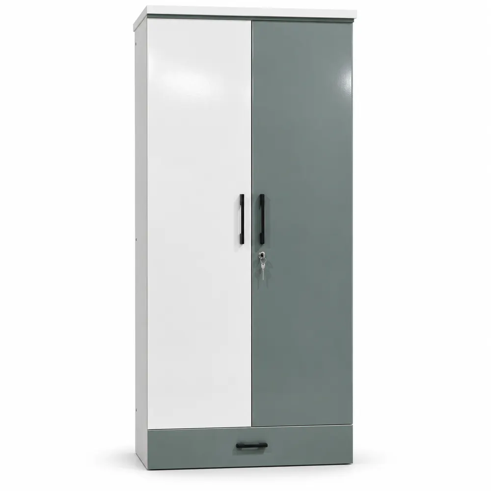 Grey-Green and Ivory Drawer Wardrobe — main view