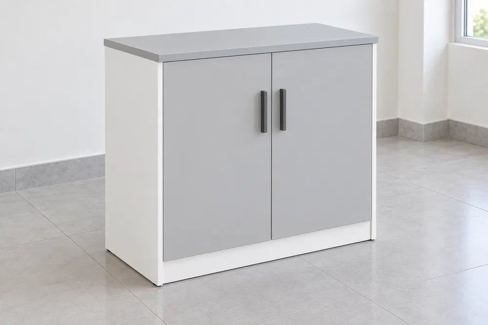 Grey Low Storage Cabinet — main view