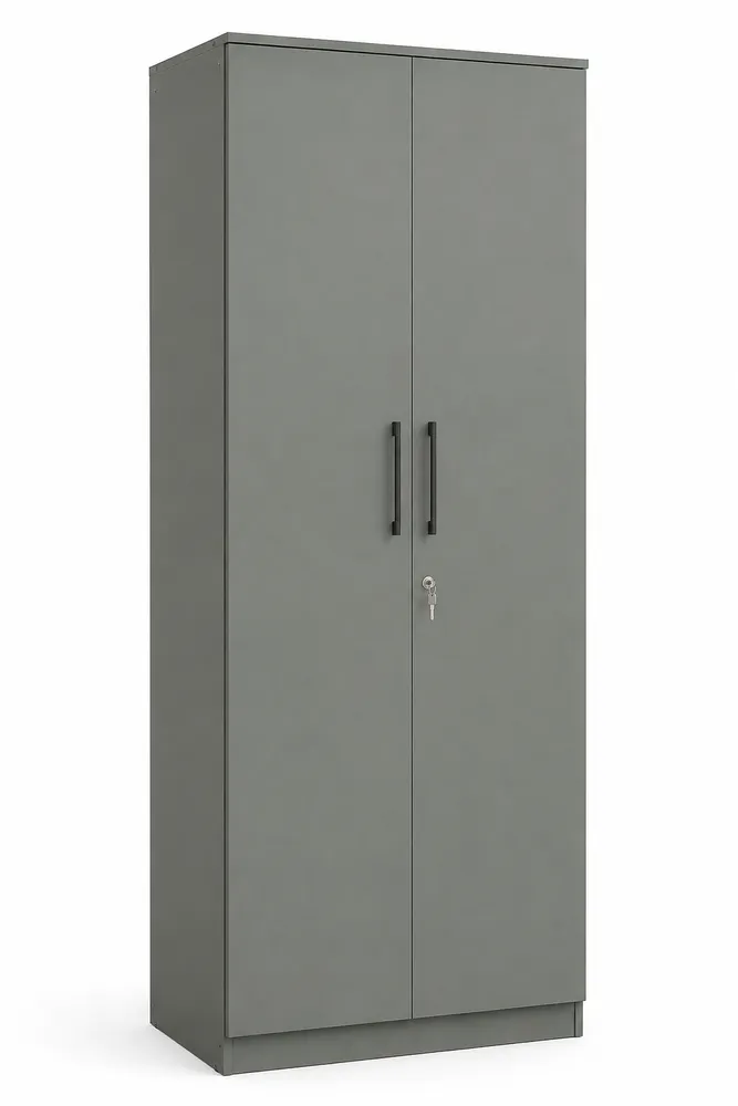 Grey Minimal Two-Door Wardrobe — main view