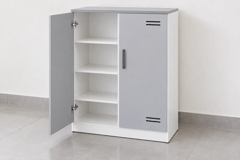Grey Ventilated Shoe Cabinet — main view