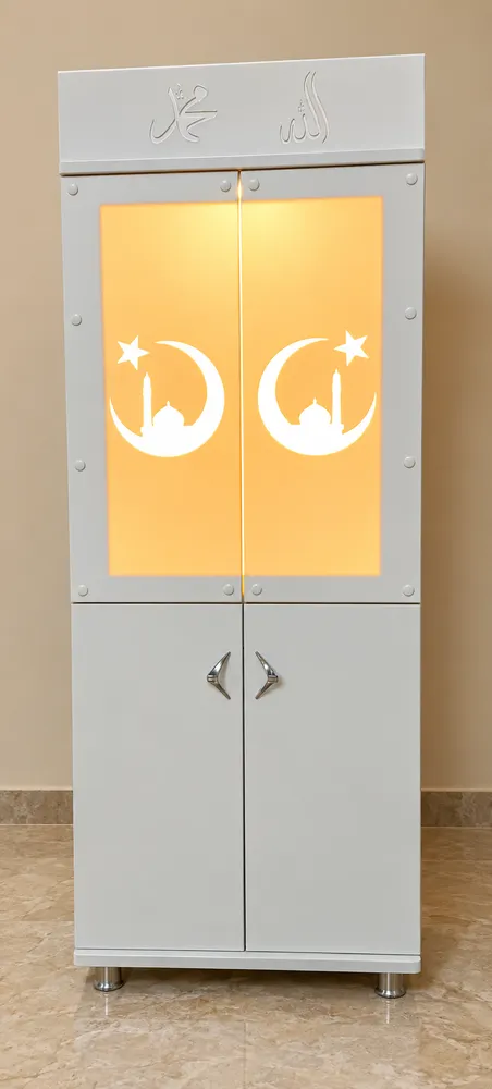 Illuminated Crescent Prayer Cabinet — design reference