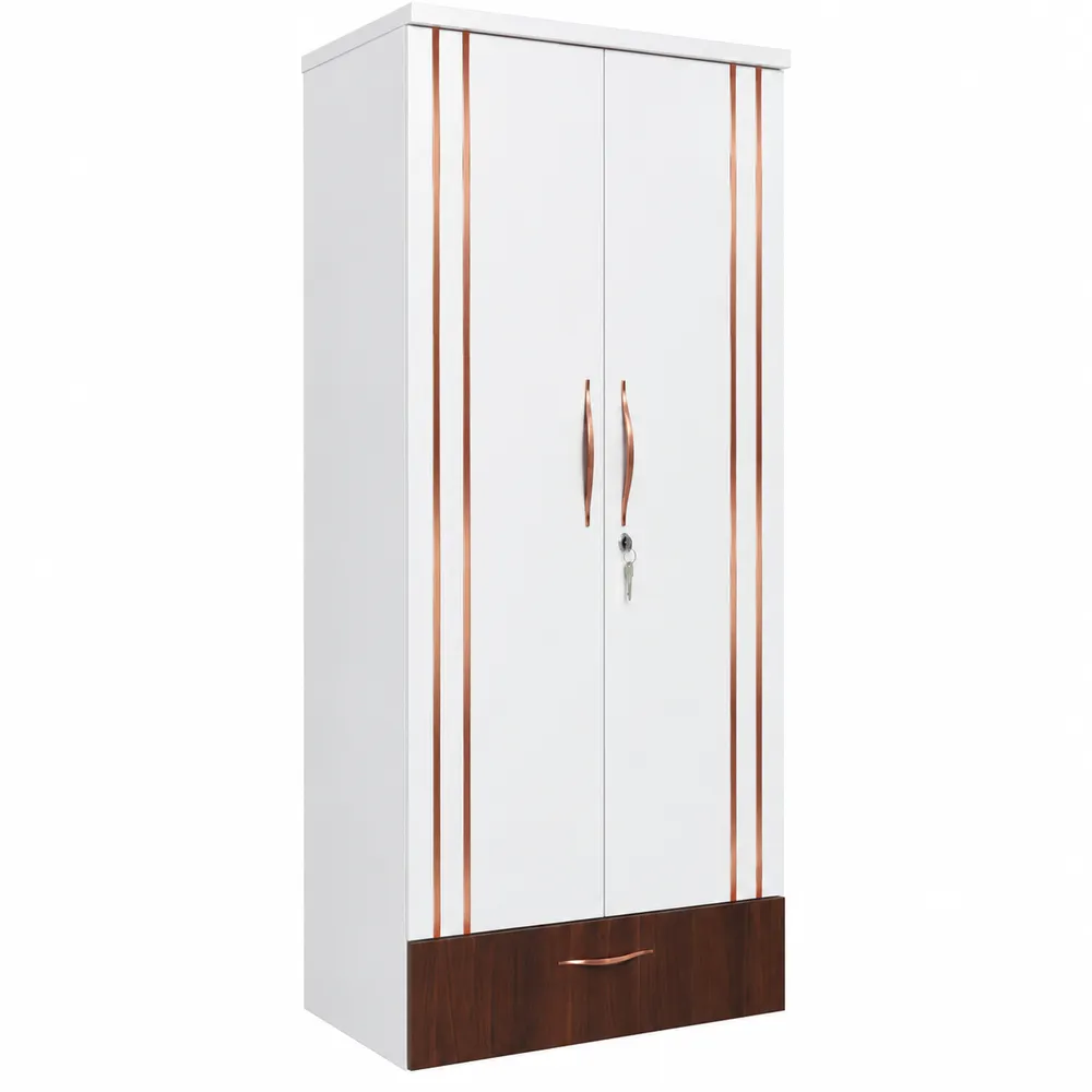 Ivory Linear Wardrobe with Walnut Drawer — main view