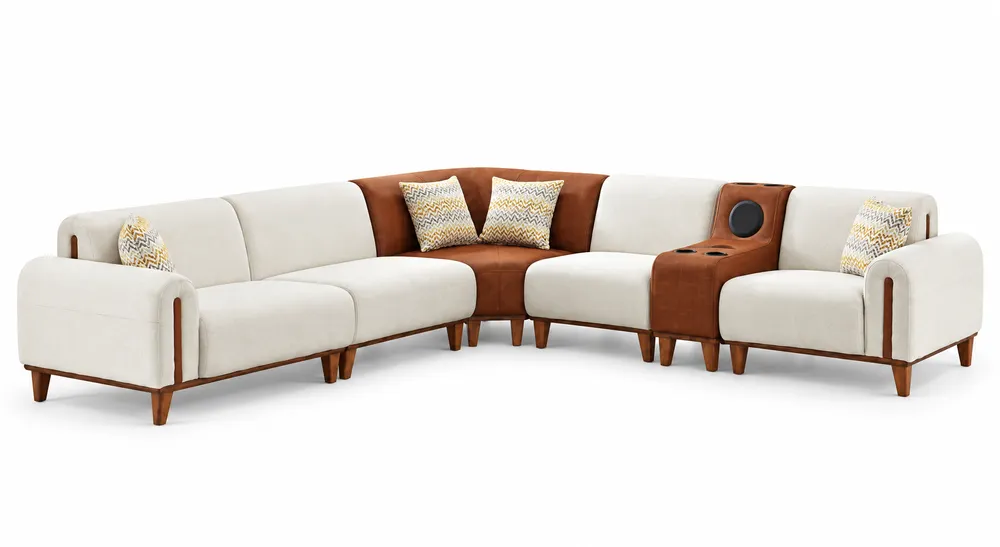 Ivory Modular Corner Sofa — main view
