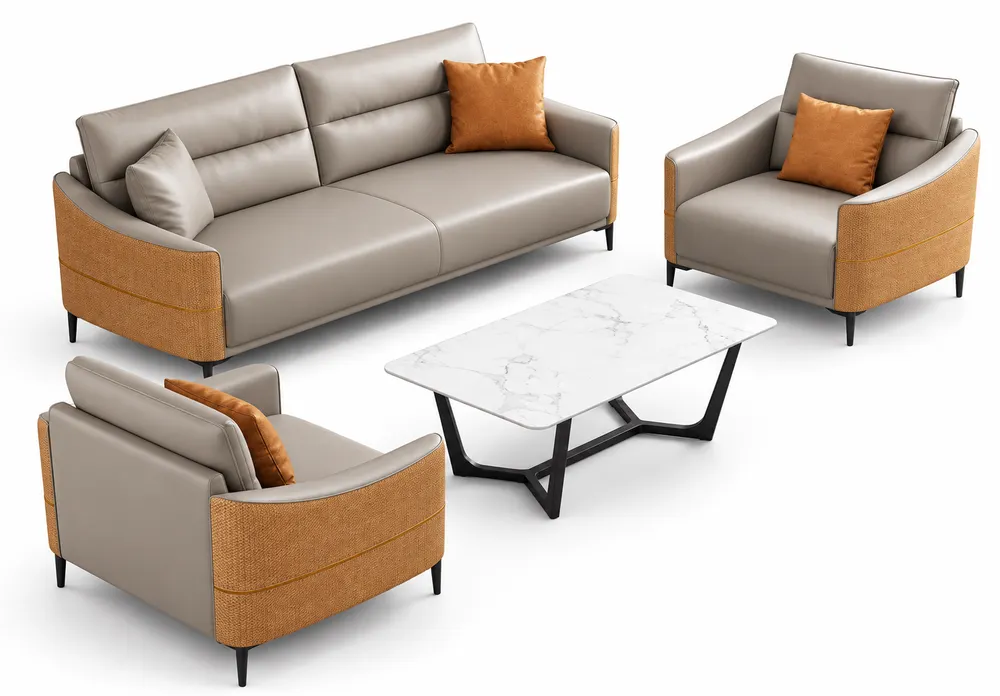 Taupe and Tan Panel Seating Set — main view