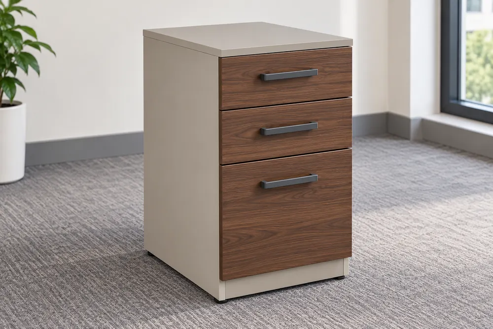 Walnut Mobile Drawer Pedestal — main view