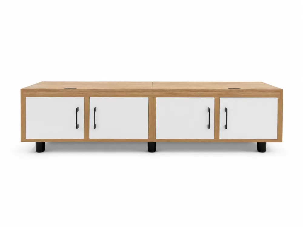White and Oak Front-Storage Diwan — main view