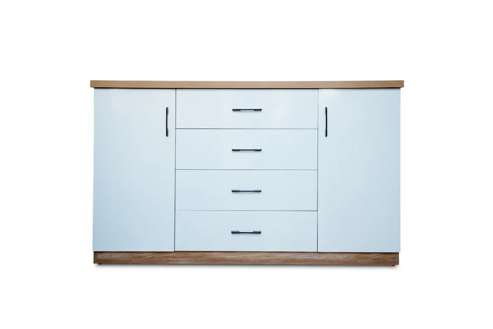 White and Wood Four-Drawer Sideboard — main view