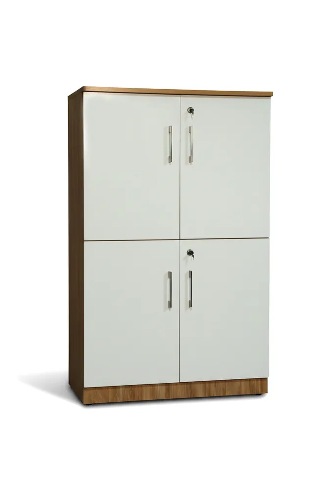 White Four-Door Shoe Cabinet — main view
