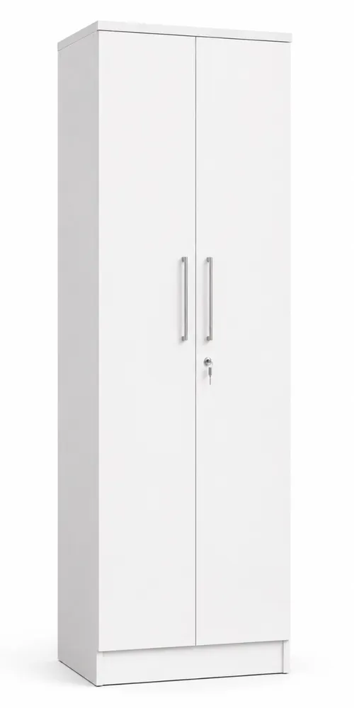 White Minimal Two-Door Wardrobe — main view