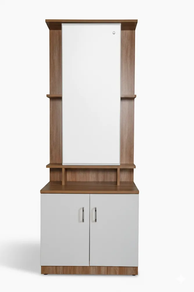 Wood and White Two-Door Dressing Cabinet — main view